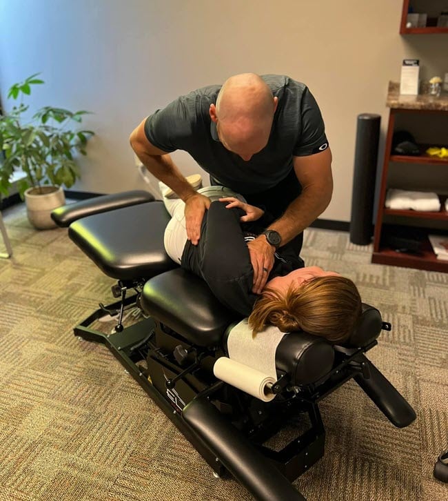 Routine spinal adjustment at Elite Health and Wellness